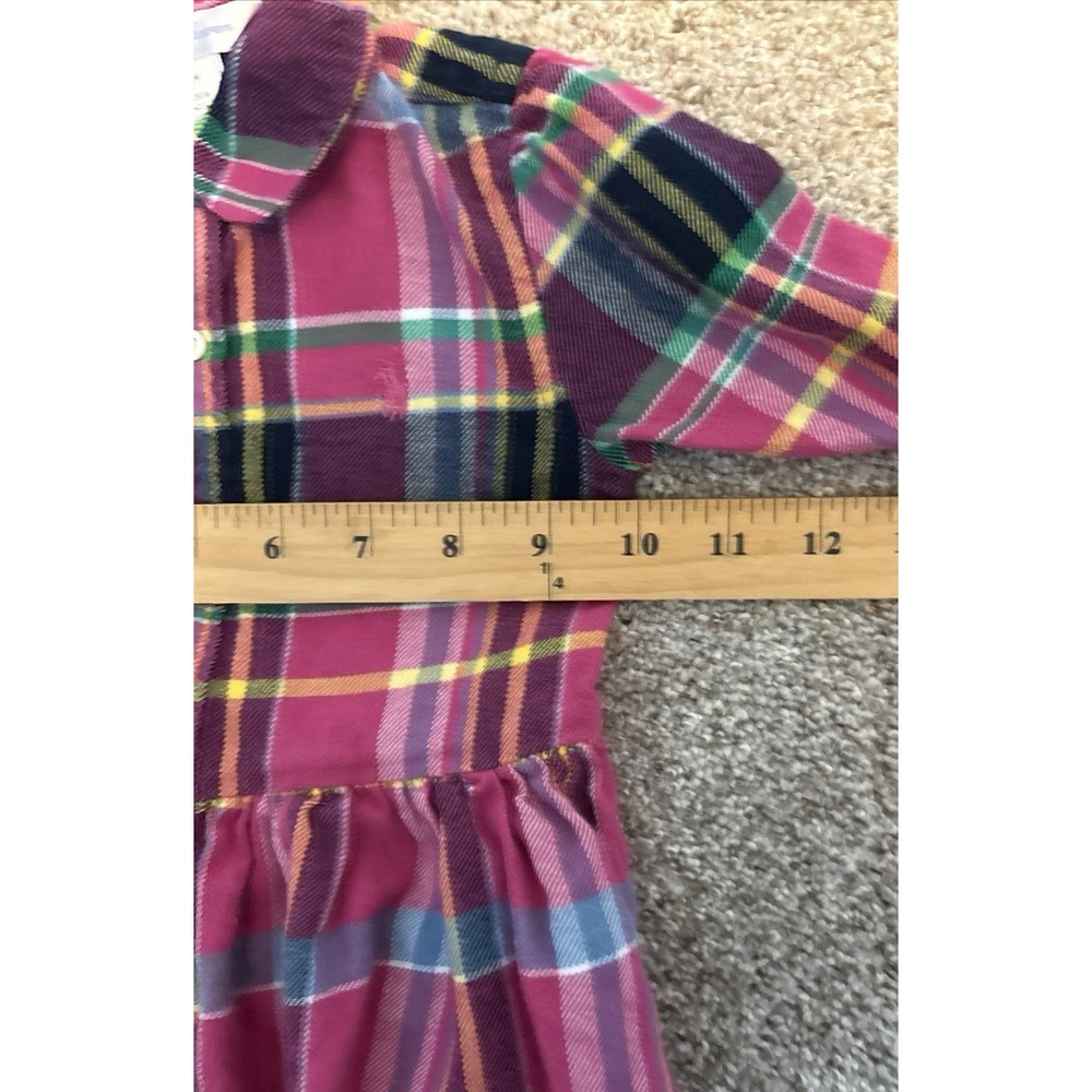 Polo Ralph Lauren Shirt Dress‎ Girls Pink Plaid 18 Month Button Up Pockets Tie - Picture 6 of 7